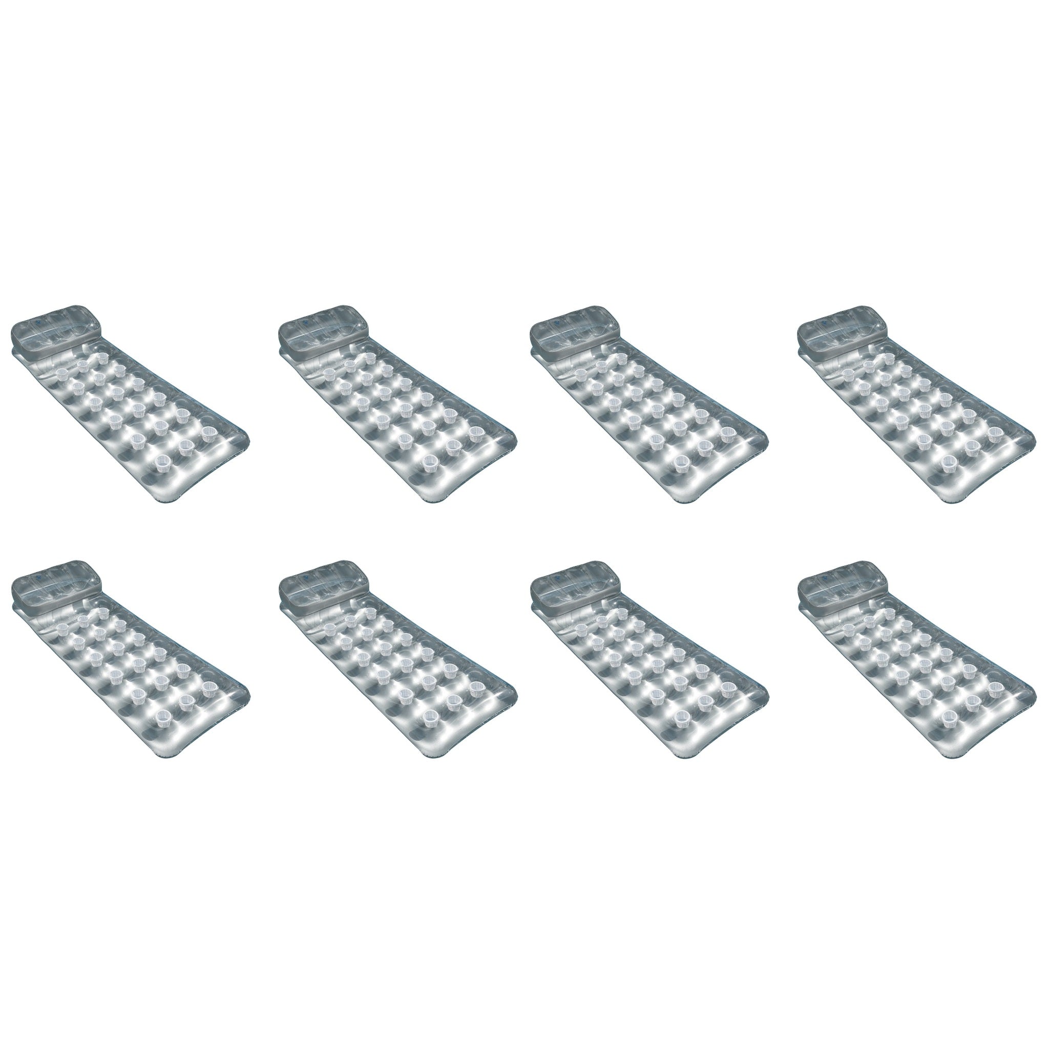 Intex 18-Pocket French Mattress Suntanner Pool Lounger Float w/ Headrest 8 Pack