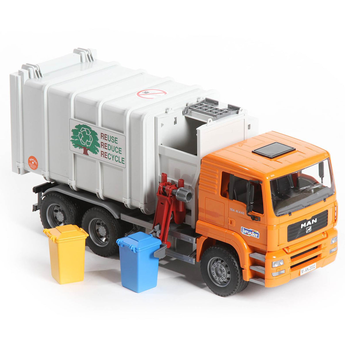 Bruder Toys MAN Side-Loading Garbage Truck with 2 Refuse Bins | 02761 (Used)