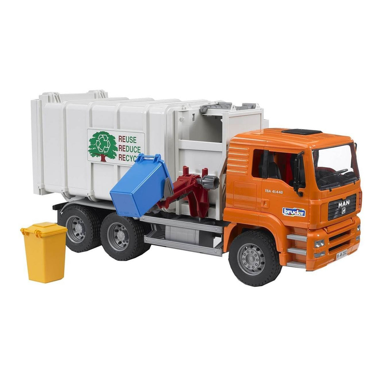 Bruder Toys MAN Side-Loading Garbage Truck with 2 Refuse Bins (Open Box)
