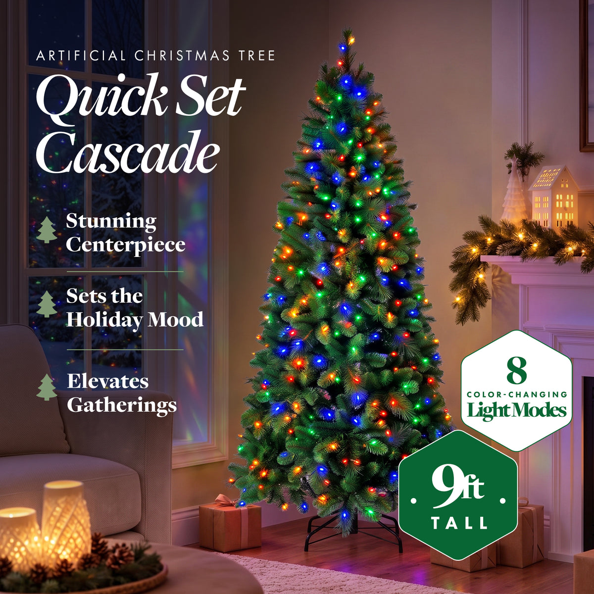 Home Heritage 9 Ft Artificial Pine Christmas Tree Prelit Lights (For Parts) - VMInnovations