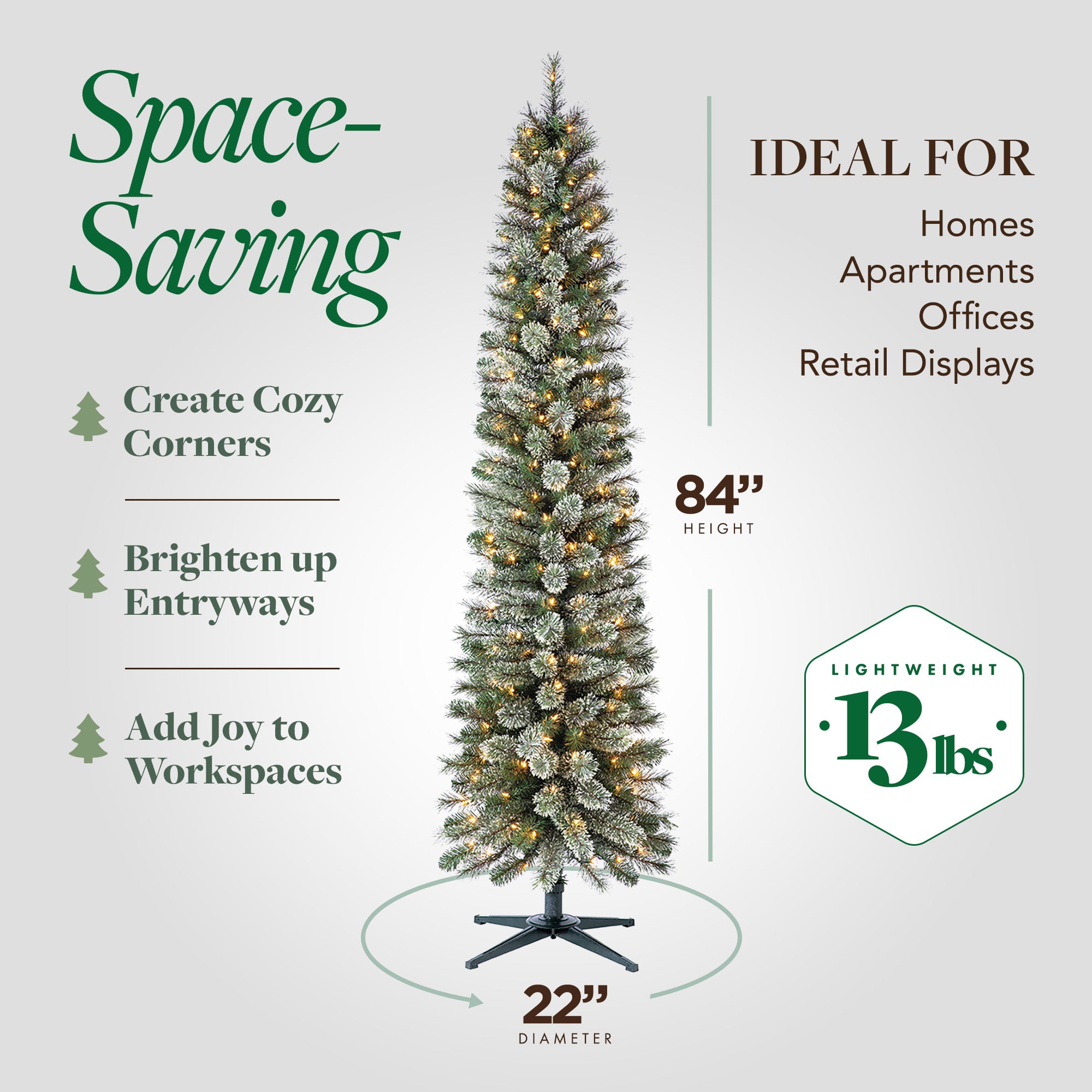 Home Heritage Stanley 7 Ft Slim Artificial Pre-Lit Christmas Tree (For Parts)