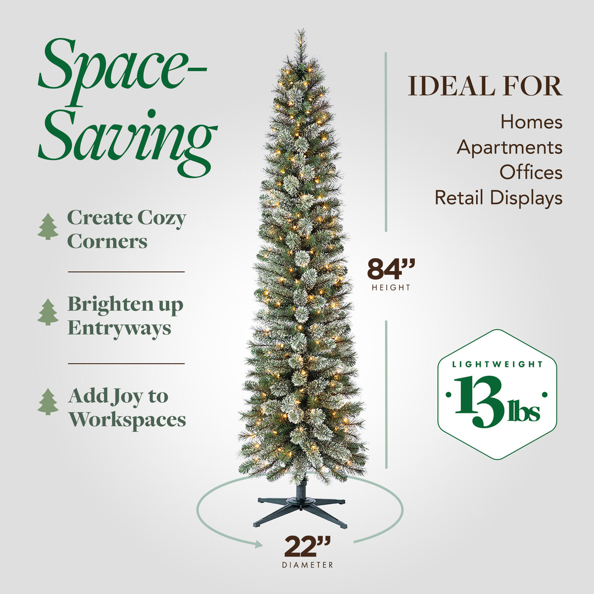 Home Heritage 7-Foot Pre-Lit Christmas Tree w/ Clear Lights and Stand (2 Pack)