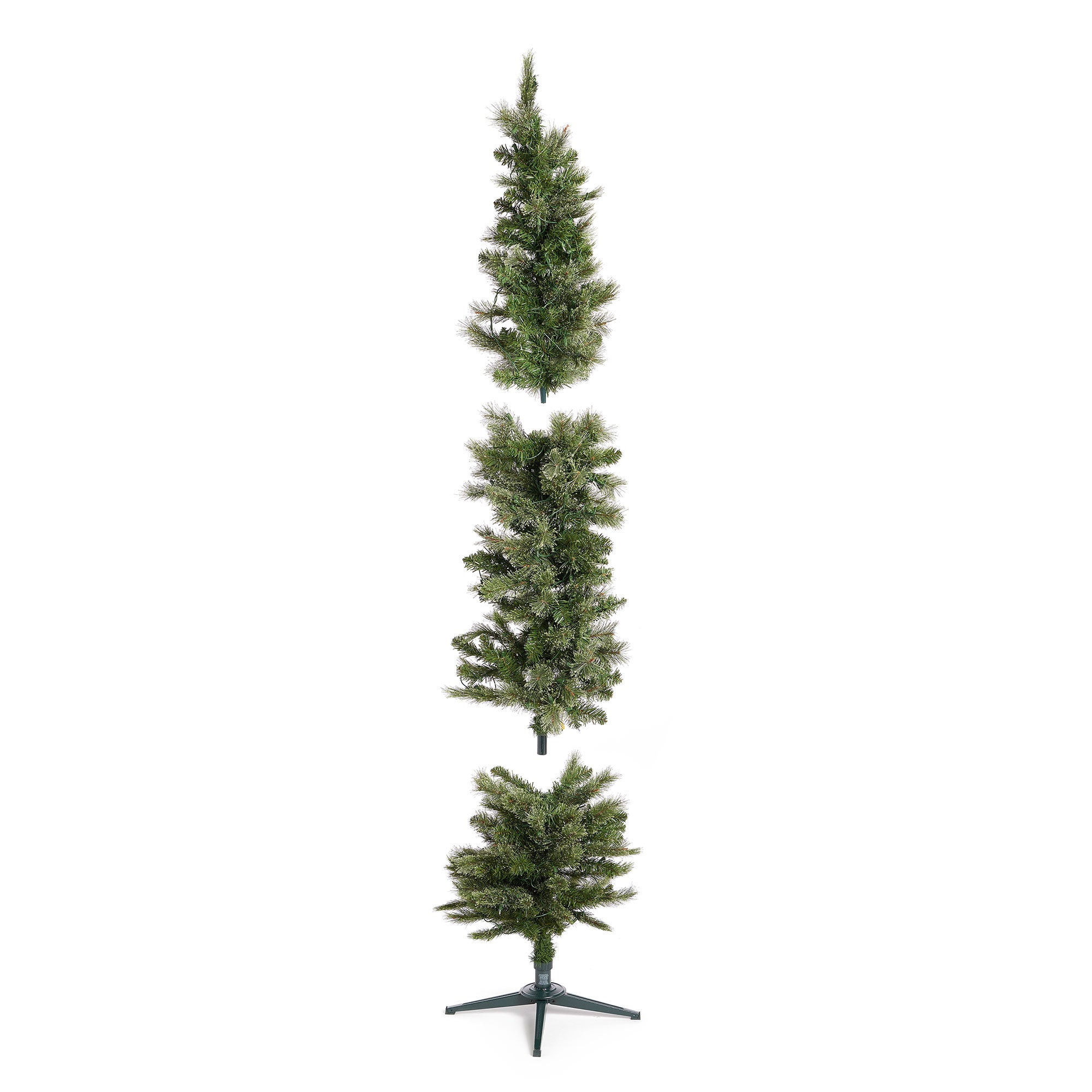 Home Heritage 7-Foot Pre-Lit Christmas Tree w/ Clear Lights and Stand (2 Pack)