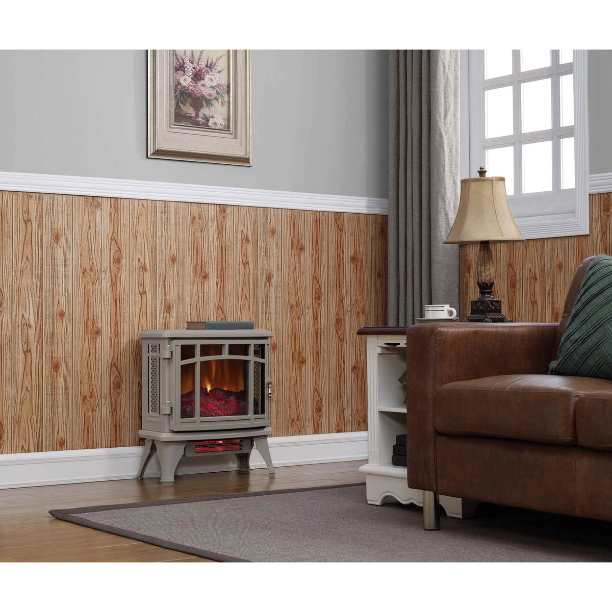Duraflame Infrared Quartz Stove Heater with Flame Effect, French Gray (Open Box)