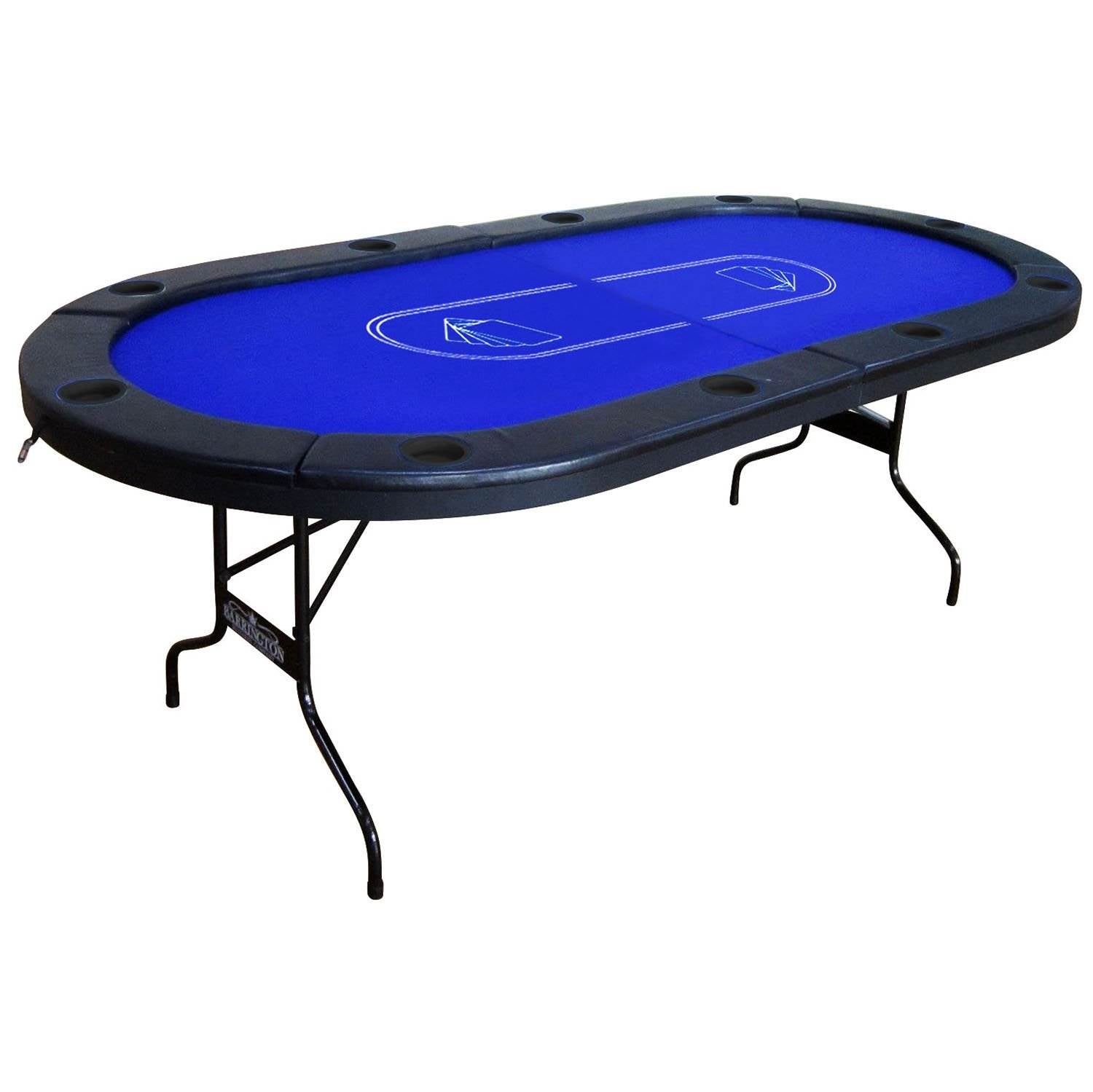 Barrington 10-Player Foldable Poker Table with Built-In Drink Holders (Open Box)