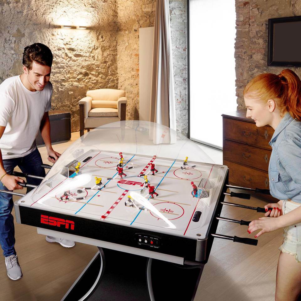 ESPN 2-Player Premium Dome Bubble Hockey Table w/ LED Scoring System (Open Box)