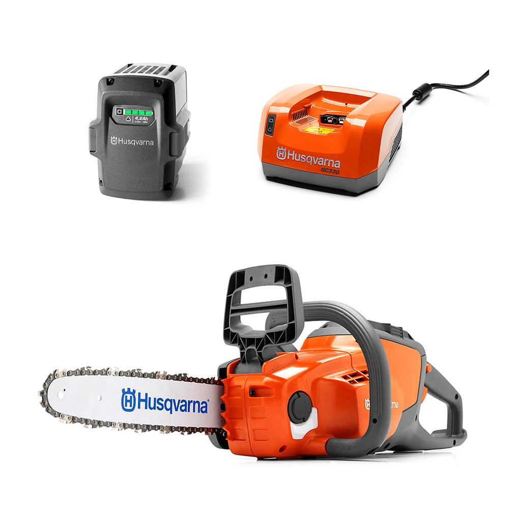 Husqvarna 36V Chainsaw + 36-Volt 4.2 Ah Lithium-Ion Battery + Battery Charger