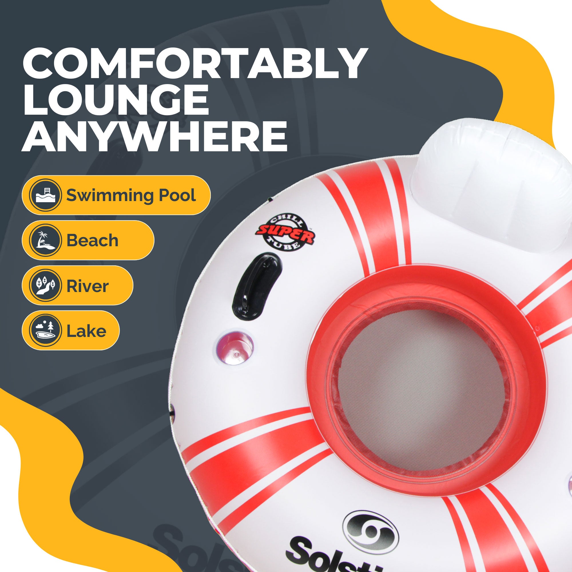 Swimline Super Chill Vinyl with Nylon Mesh Single Seat Pool Float | Open Box - VMInnovations