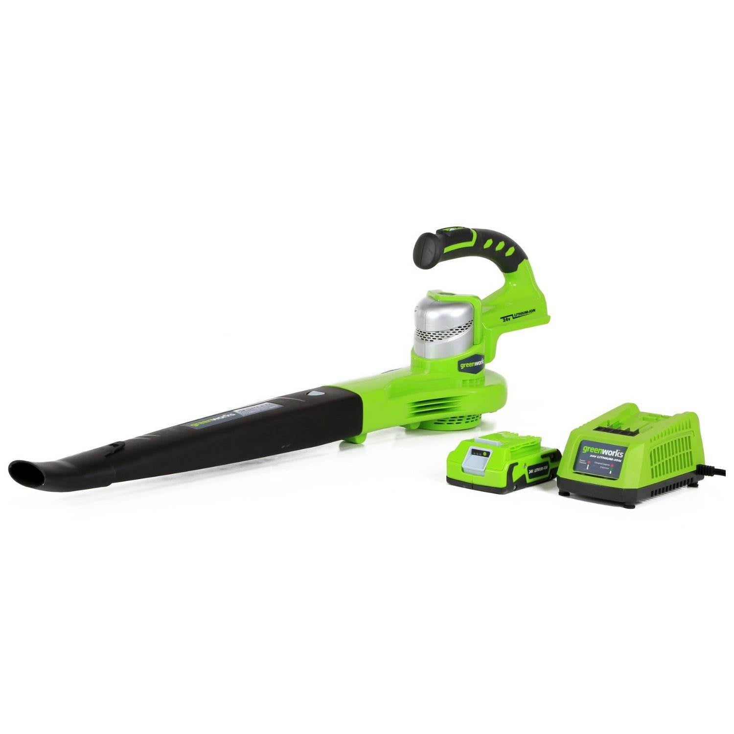 Greenworks Dual Speed Cordless 24V 130 MPH Leaf Blower w/ Battery (Open Box)