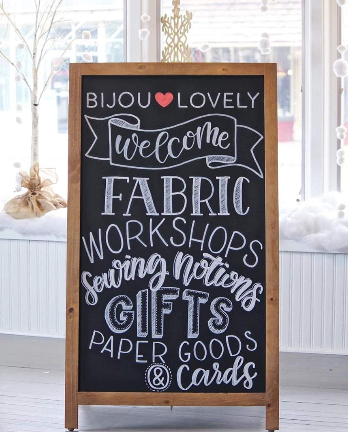 VersaChalk A-Frame Rustic Wood Indoor Outdoor Free-Standing Chalkboard(Open Box)