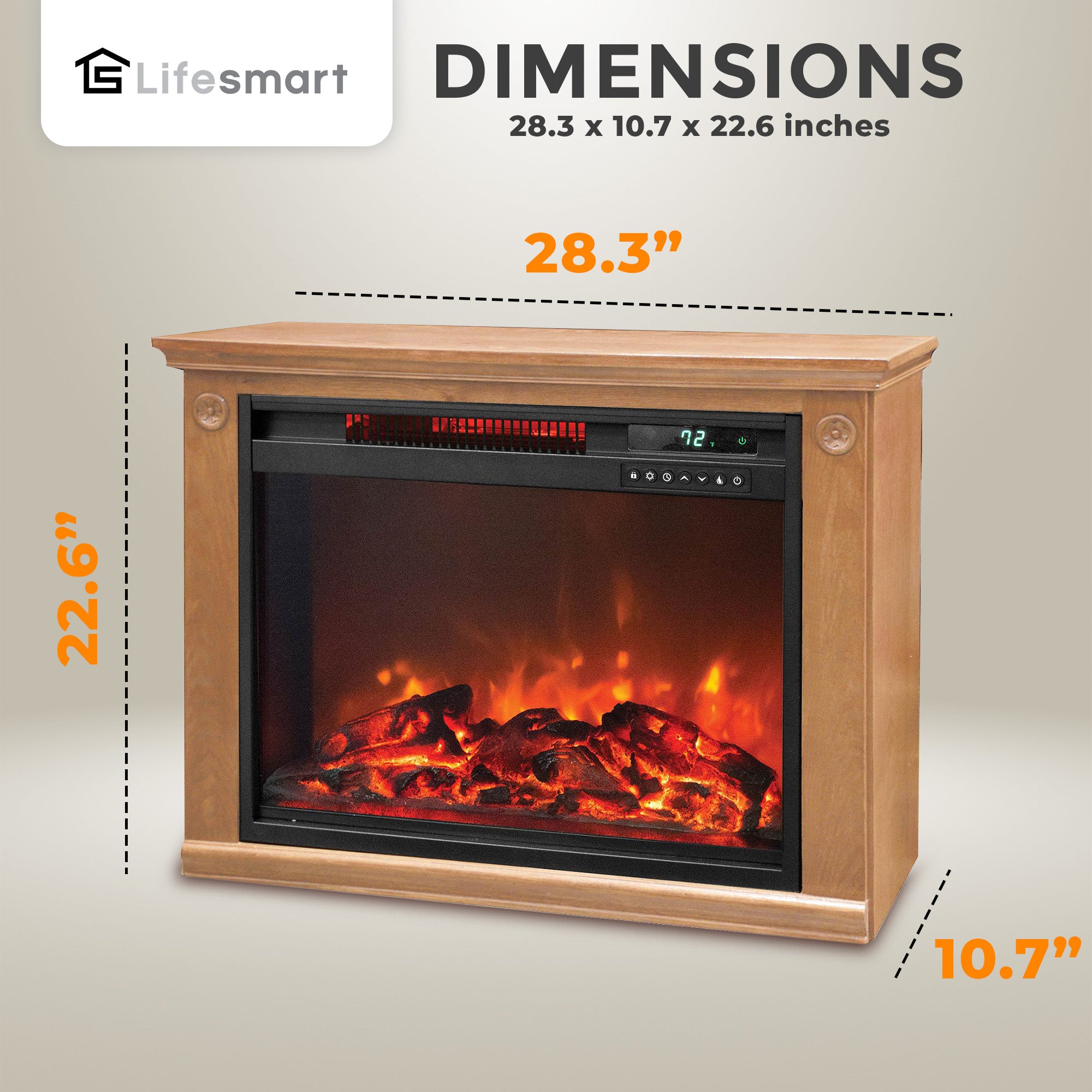 LifeSmart 1500 W Portable Electric Infrared Quartz Fireplace Heater (Open Box) - VMInnovations