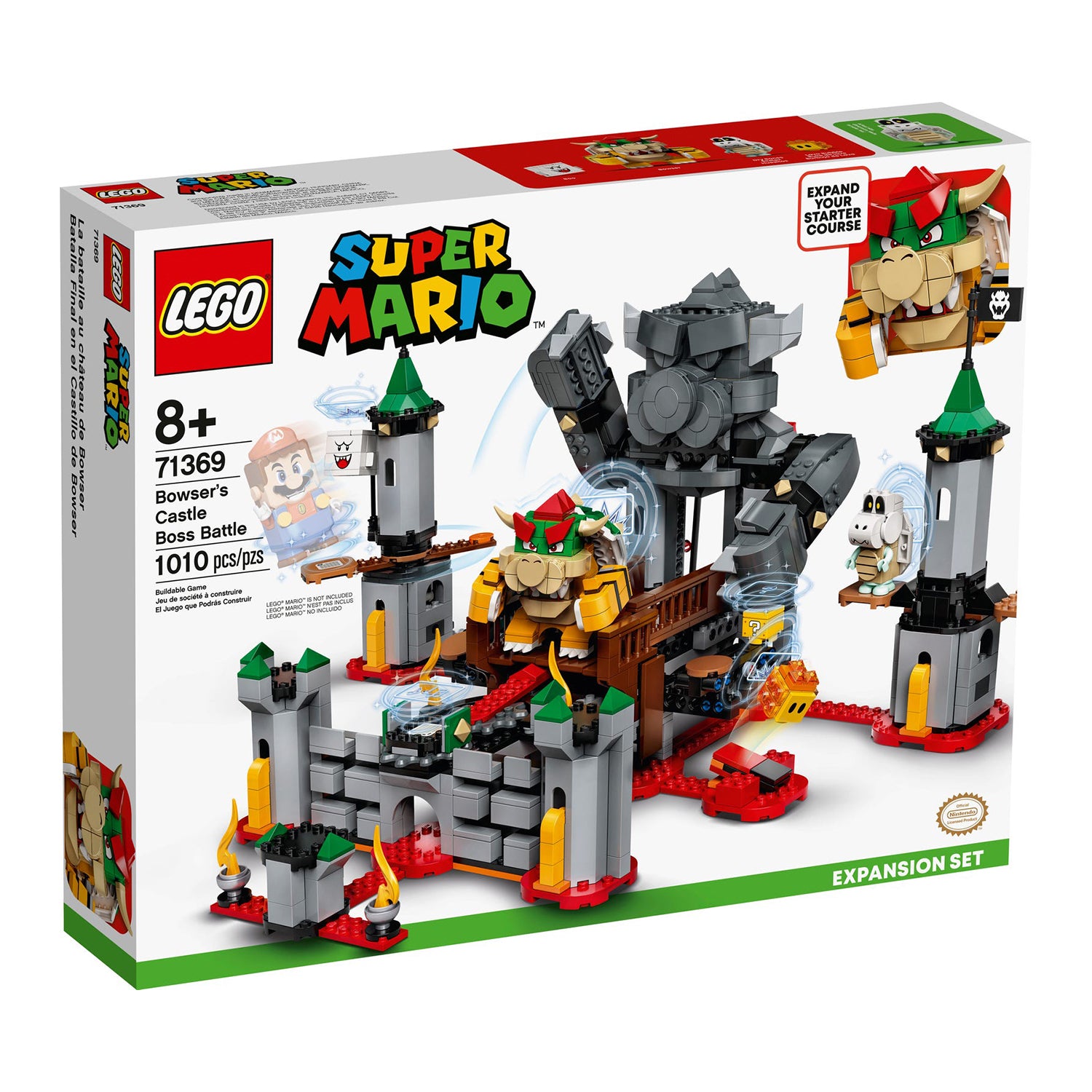 LEGO 71369 Super Mario Bowser's Castle Boss Battle Expansion Set (1010 Pieces)