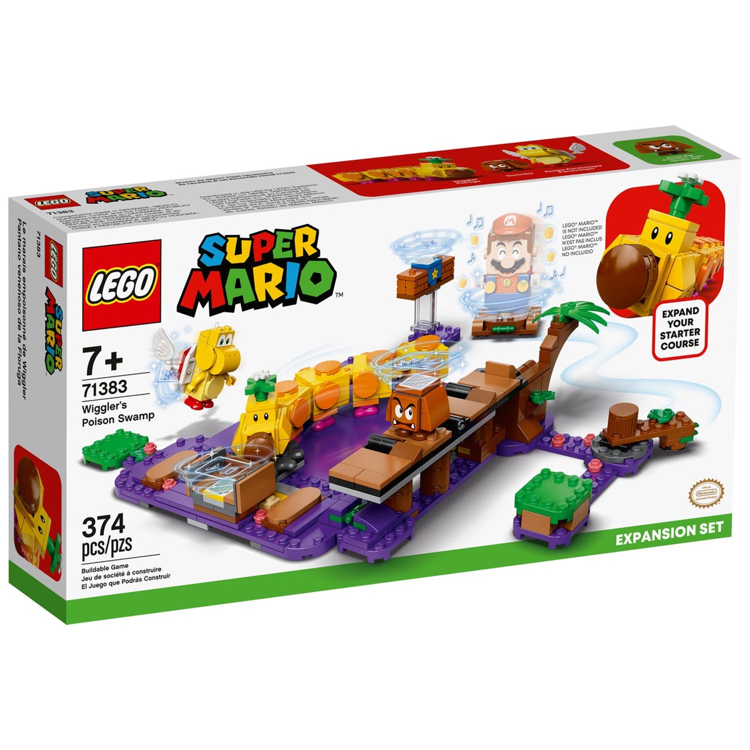 LEGO 71383 Super Mario Wiggler’s Poison Swamp 374 Piece Block Expansion Set