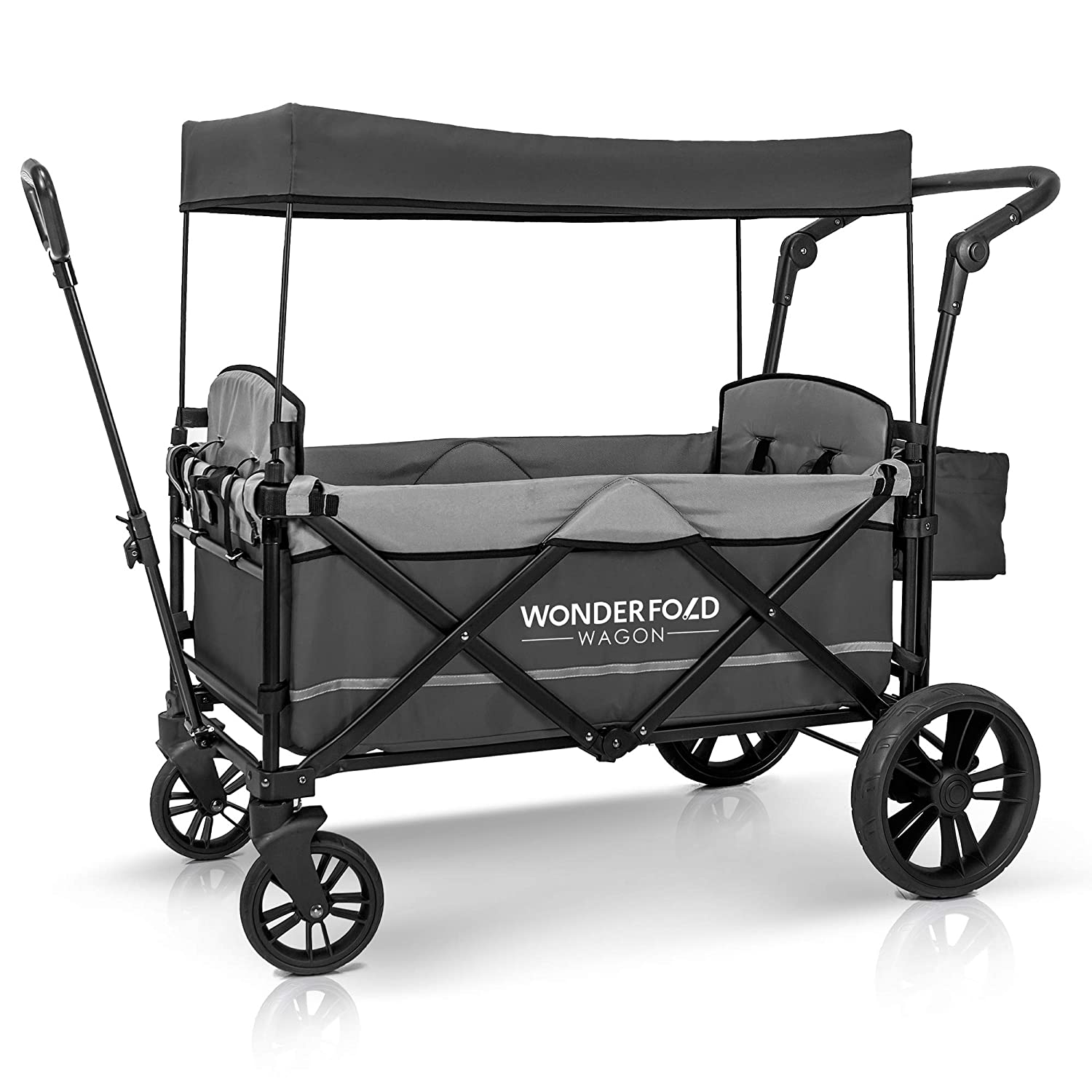 WONDERFOLD Stroller Wagon with Removable Canopy and 5-Point Harness (Open Box)