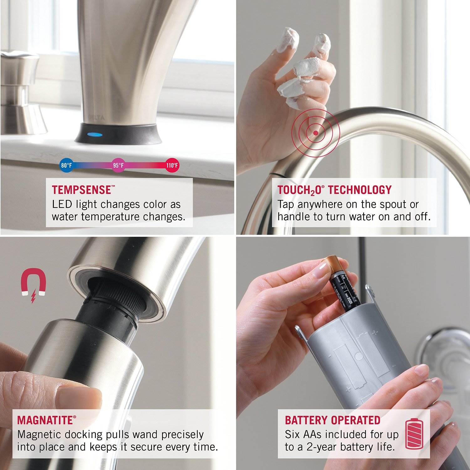 Delta Addison Single Handle Kitchen Faucet, Arctic Stainless (Open Box)