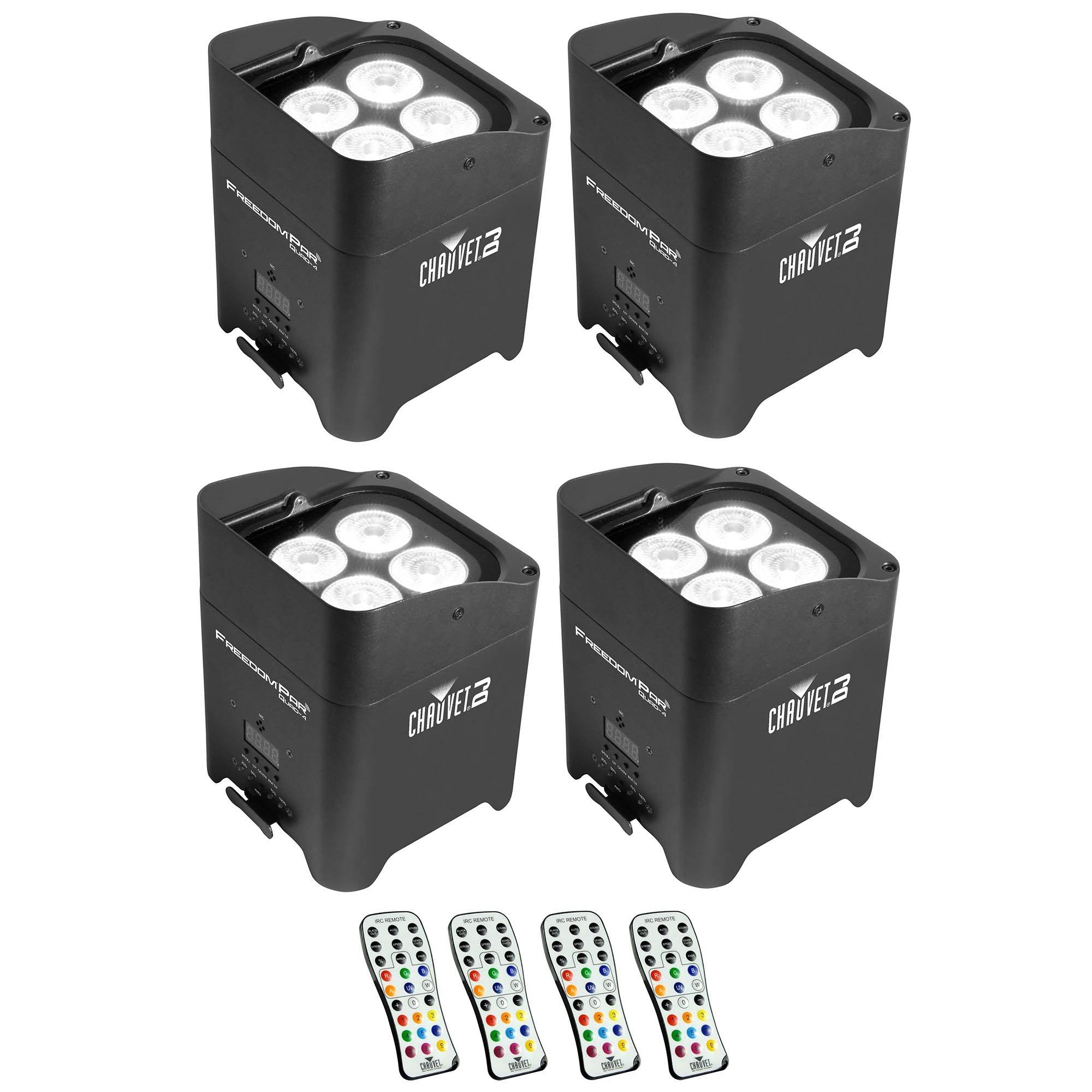 Chauvet DJ Freedom Par Quad 4 Wireless Battery LED Wash Light Effects (4 Pack)