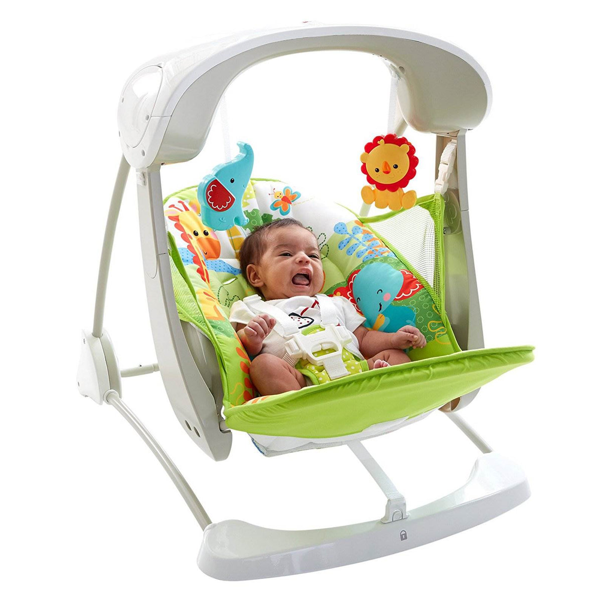 Fisher Price Infant 2-in-1 Rainforest Friends Take-Along Swing & Seat (Open Box)