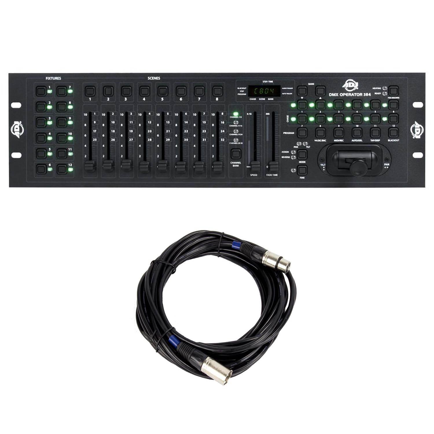 American DJ DMX/MIDI Operator 384 Channel Light Controller and 25 Foot DMX Cable