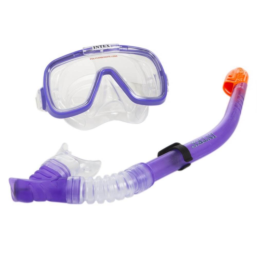 Intex Wave Rider Polycarbonate Lens Mask and Snorkel Swim Set for 8+ | Open Box