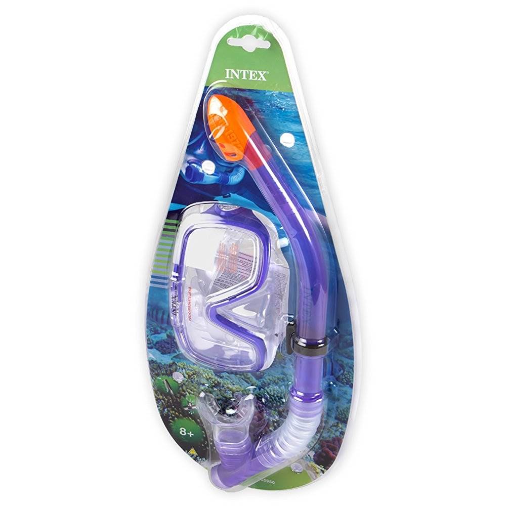 Intex Wave Rider Polycarbonate Lens Mask and Snorkel Swim Set for 8+ | Open Box