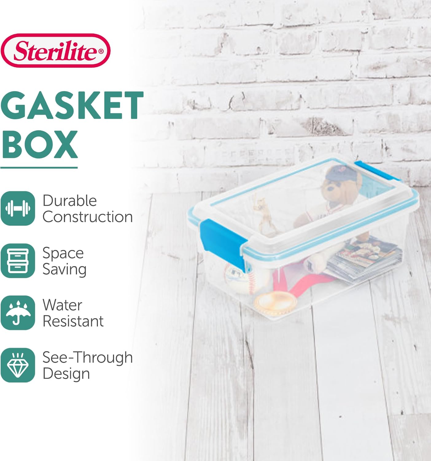 Sterilite 7.5 Quart Clear Plastic Home Storage Box with Latching Lids, (24 Pack)