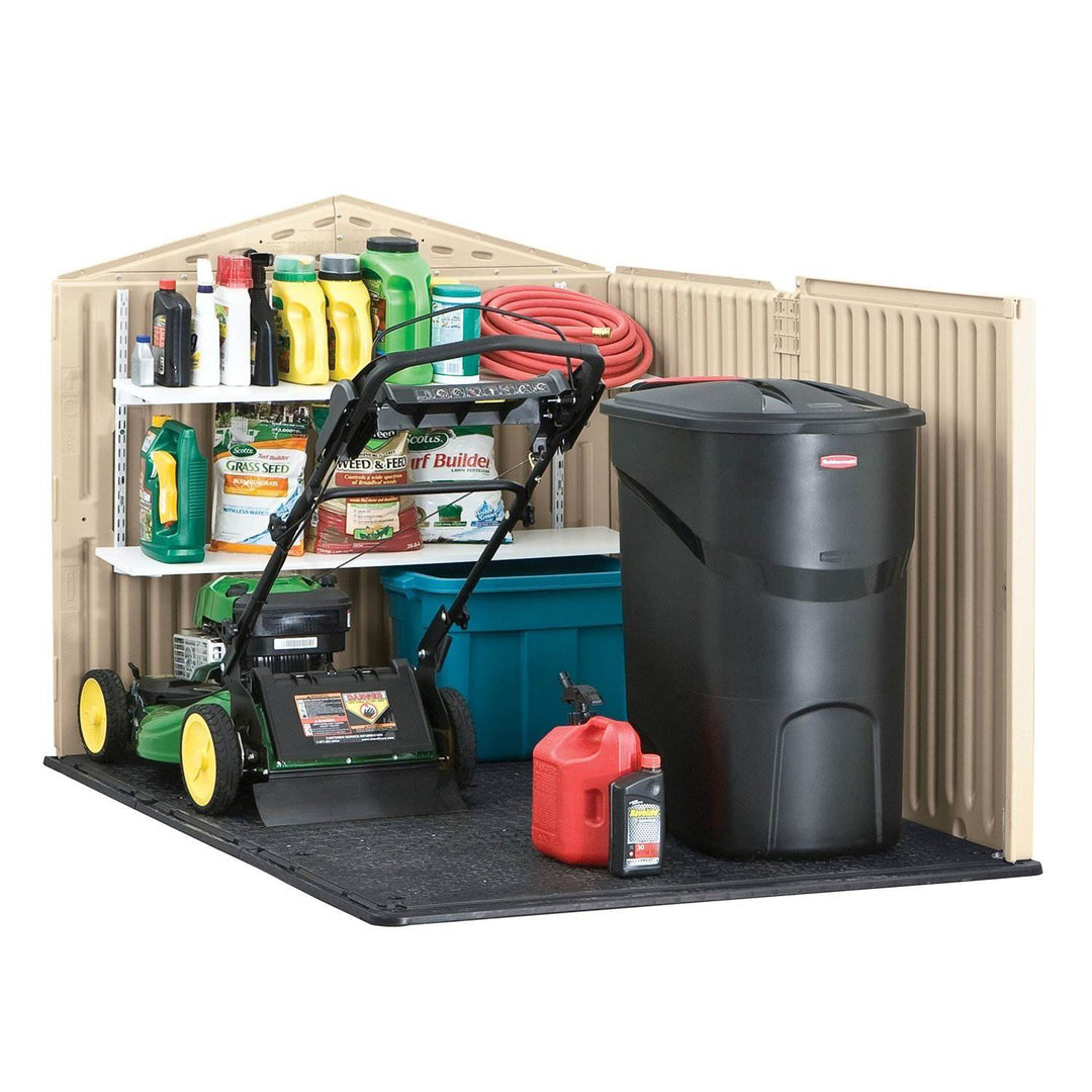 Rubbermaid 96 Cubic Feet Low-Profile Slide Lid Outdoor Storage Shed | 1800005 - VMInnovations