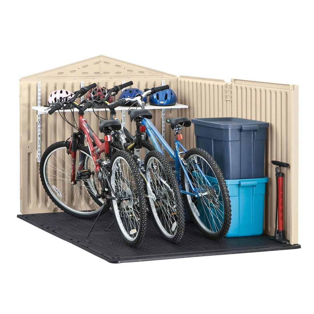 Rubbermaid 96 Cubic Feet Low-Profile Slide Lid Outdoor Storage Shed | 1800005 - VMInnovations