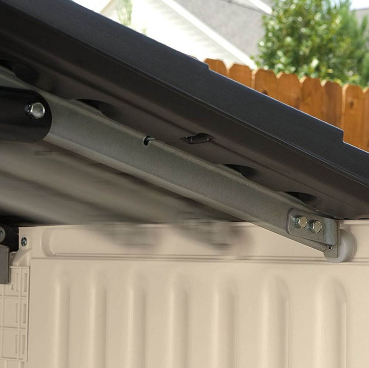 Rubbermaid 96 Cubic Feet Low-Profile Slide Lid Outdoor Storage Shed | 1800005 - VMInnovations