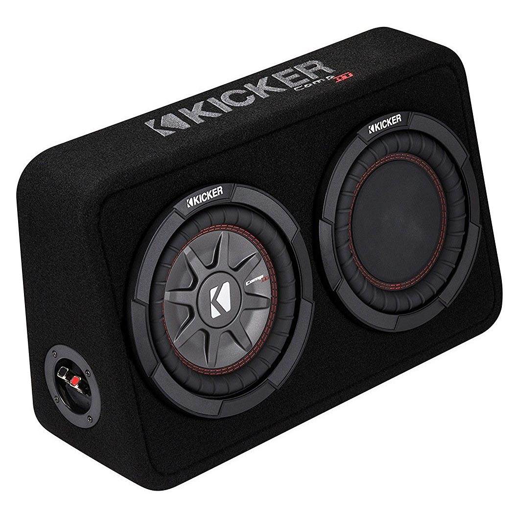 Kicker 600W Dual 8” 2-Ohm Slim Subwoofer Sealed Enclosure, Certified Refurbished