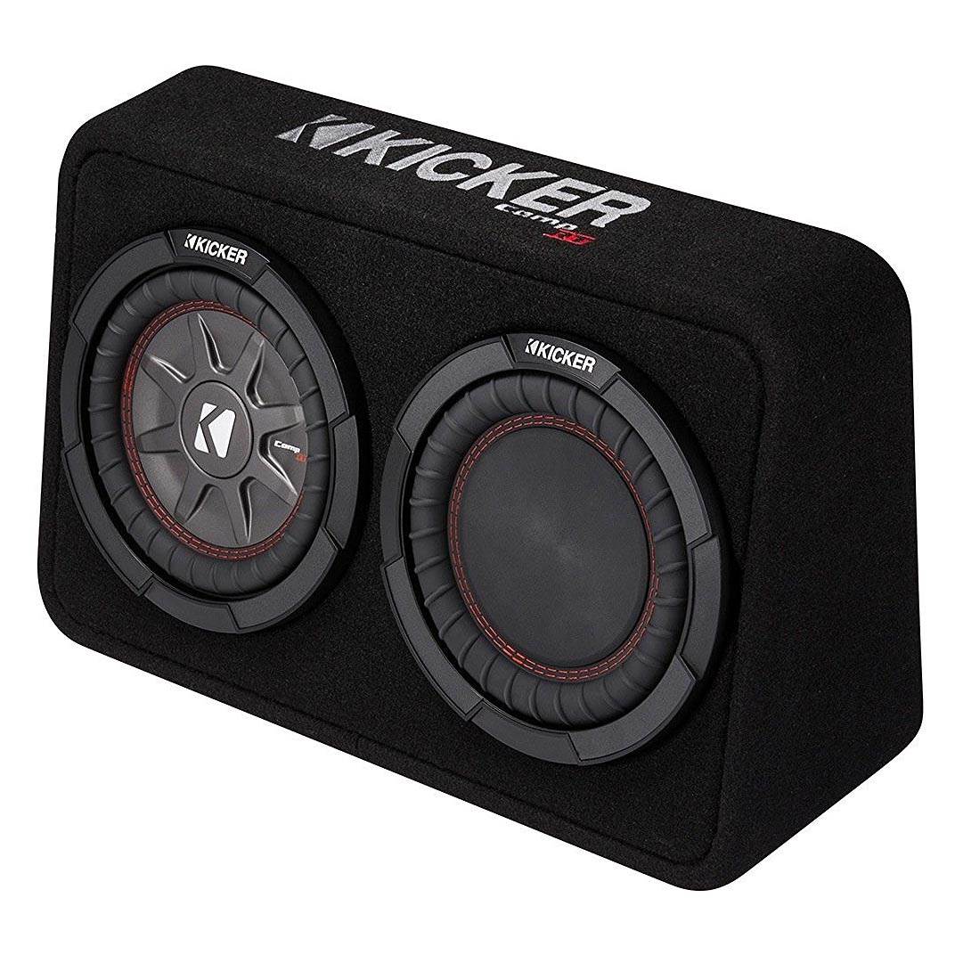 Kicker 600W Dual 8” 2-Ohm Slim Subwoofer Sealed Enclosure, Certified Refurbished