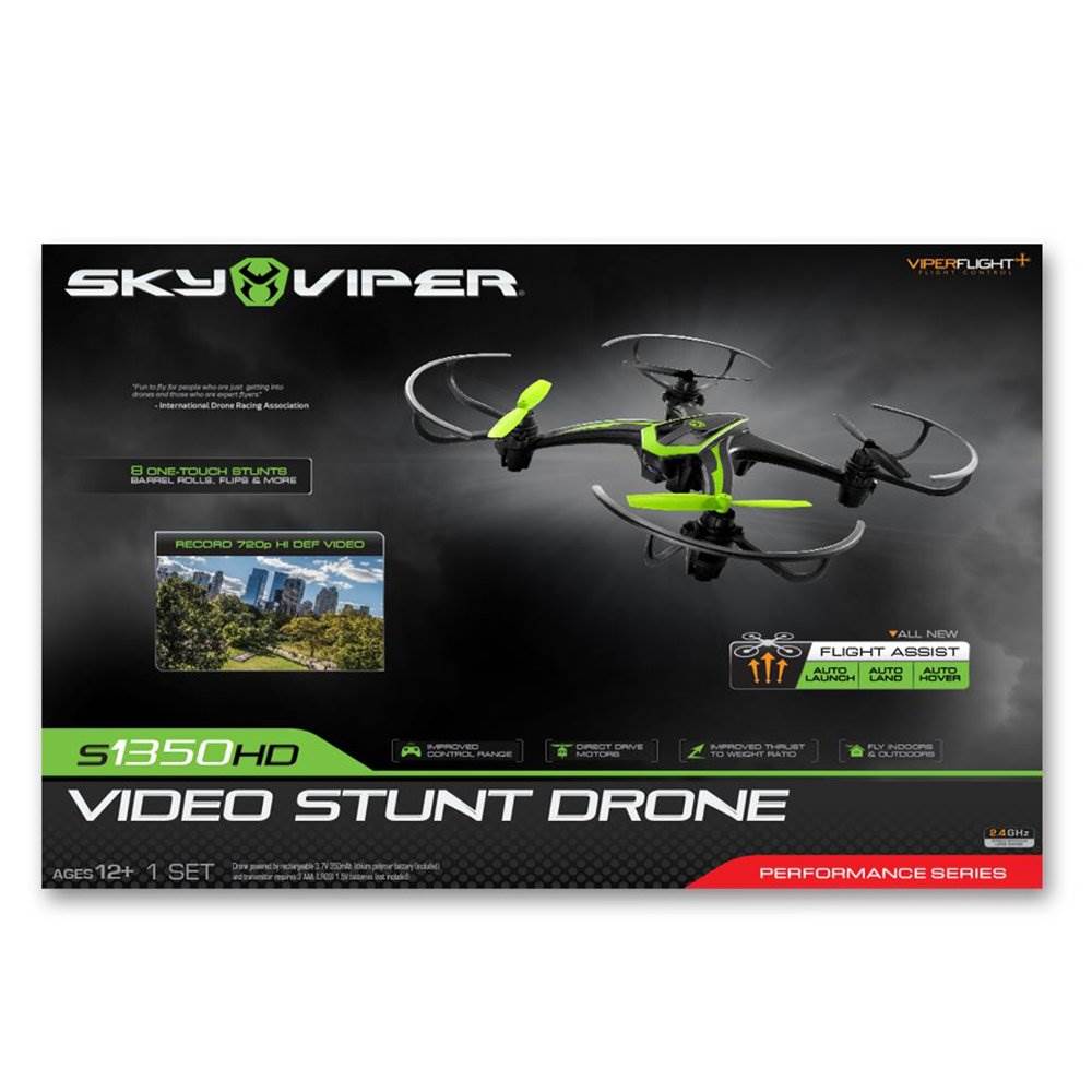 Sky Viper s1350 HD Video Stunt Drone w/ 8 Stunts and Flight Assist (Open Box)