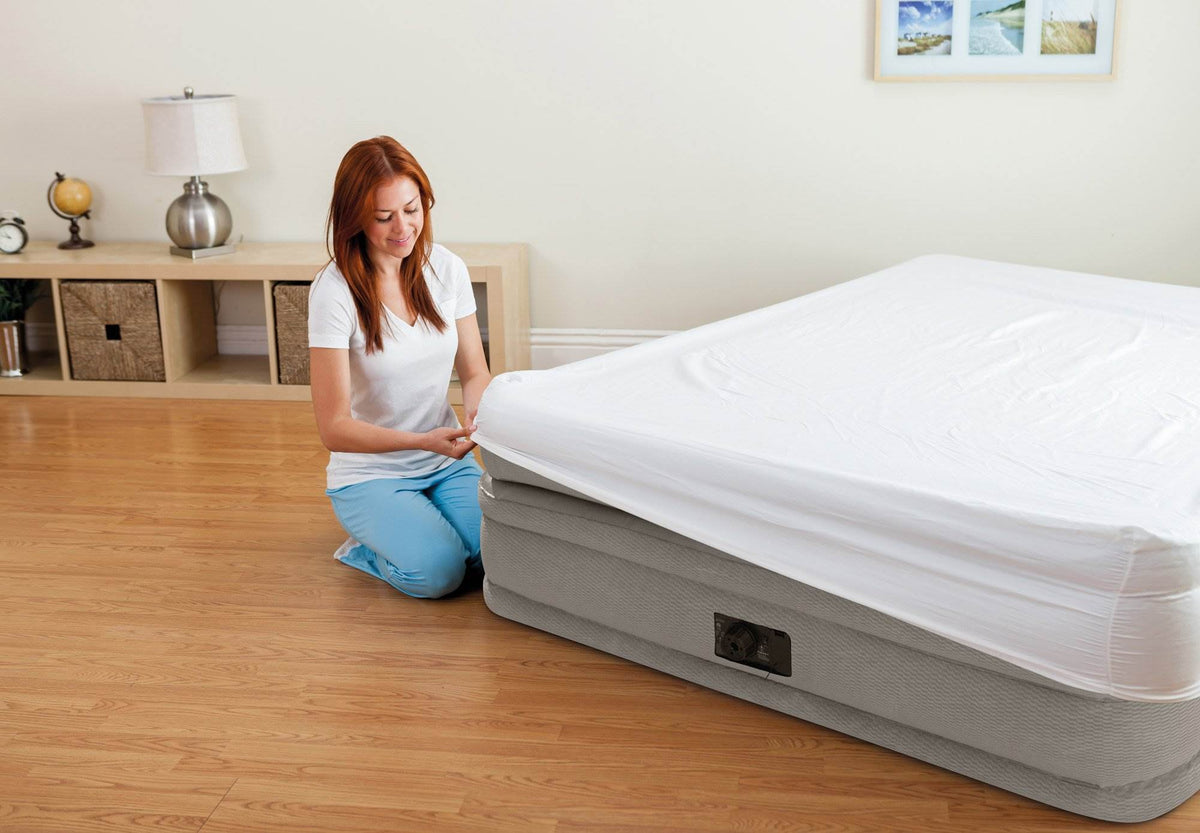 Intex Inflatable Prime Comfort Queen Airbed with Built-In Pump (Open Box)