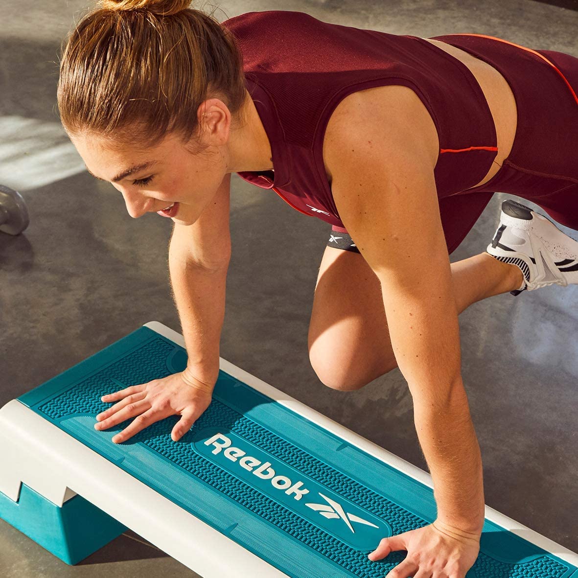 Reebok Fitness Multipurpose Aerobic and Strength Training Workout Step, Teal
