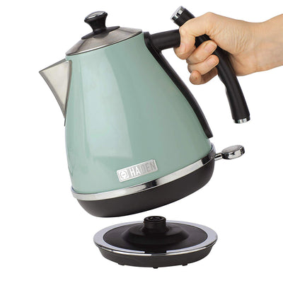 Haden Cotswold 1.7 Liter Stainless Steel Body Retro Electric Kettle, Sage Green