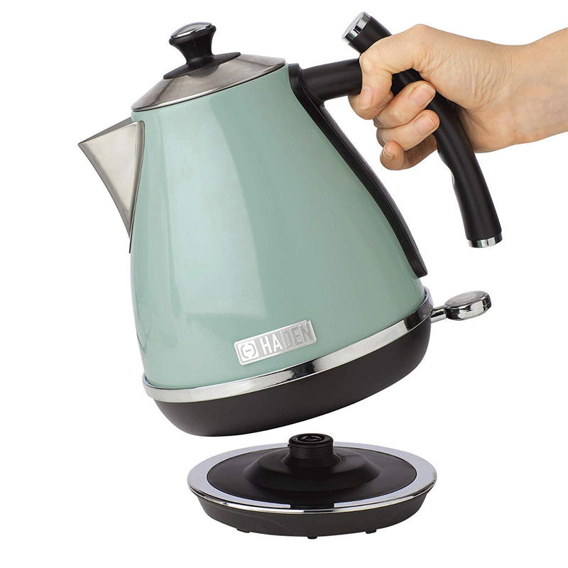 Haden Cotswold 1.7 Liter Stainless Steel Body Retro Electric Kettle, Sage Green