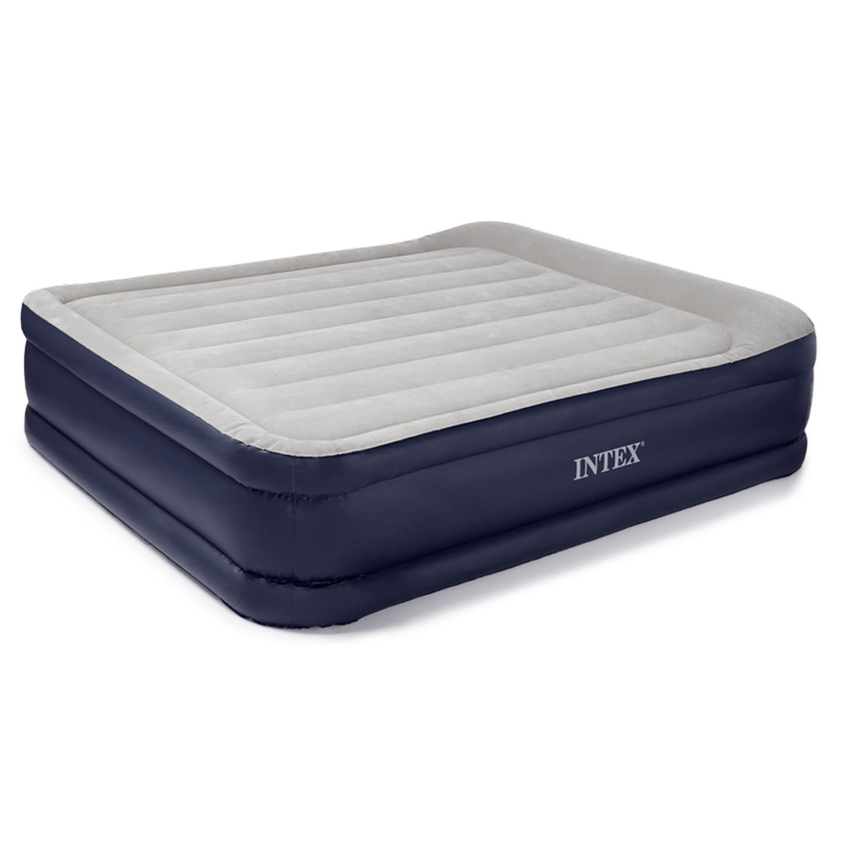 Intex Deluxe Pillow Rest Queen Raised Built-In Pump Fiber-Tech Airbed (Used)