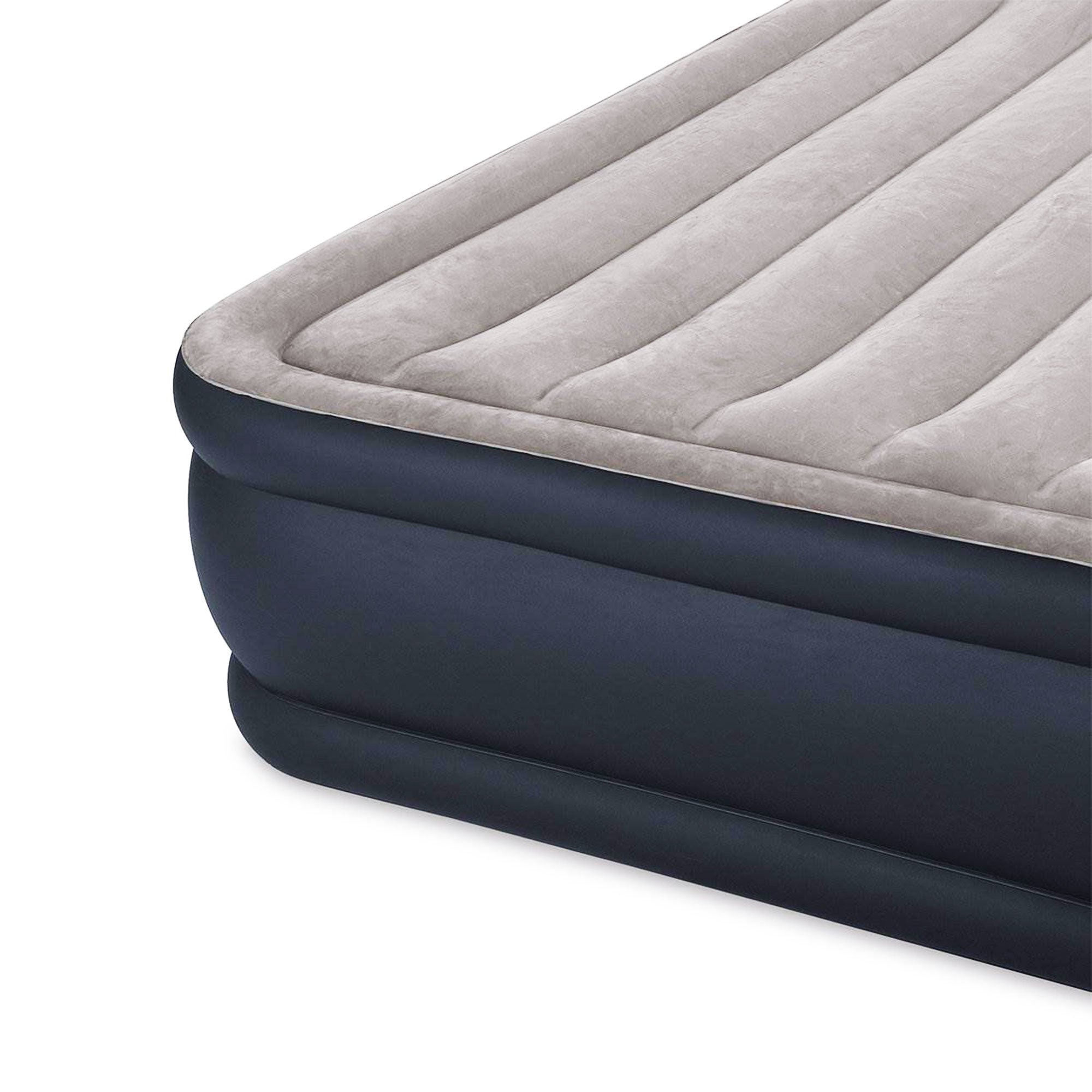 Intex Deluxe Pillow Rest Queen Raised Built-In Pump Fiber-Tech Airbed (Used)