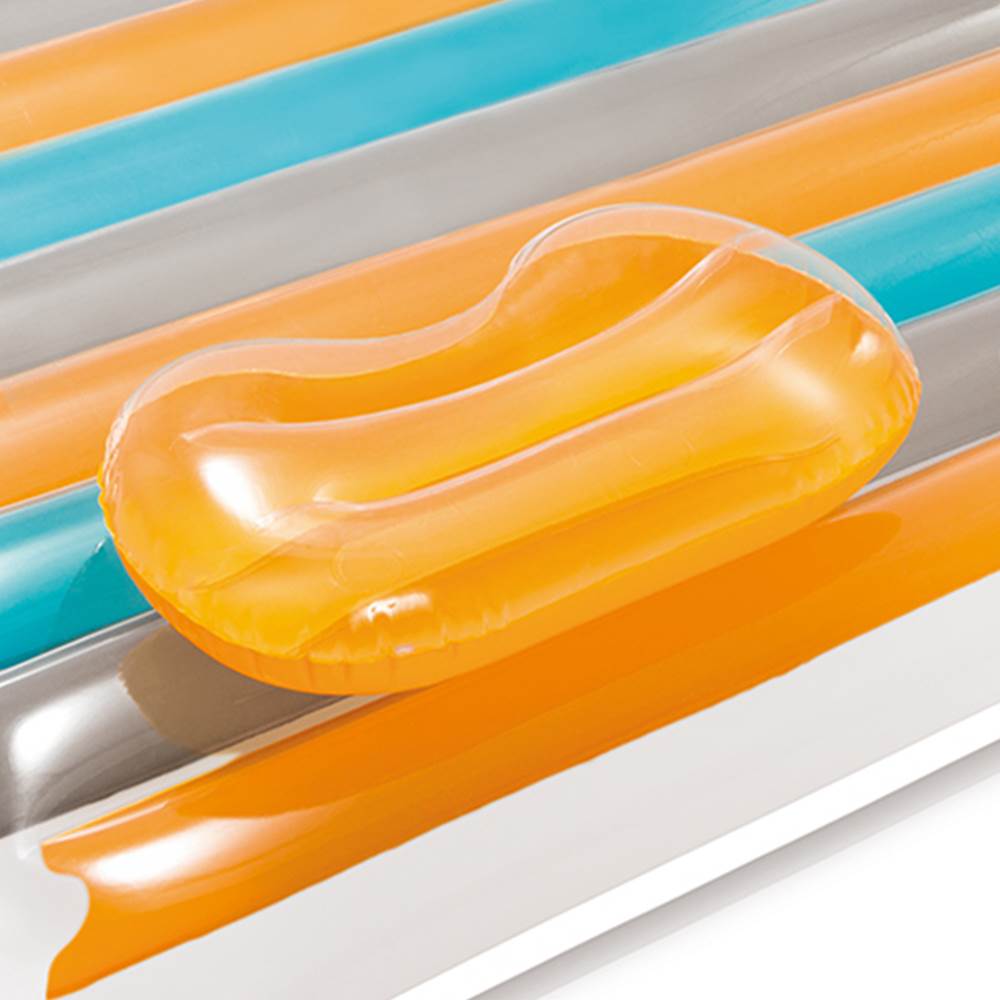 Intex Colorful Inflatable Double Pool Lounge Mat + Pillows/Cup Holders(Open Box)