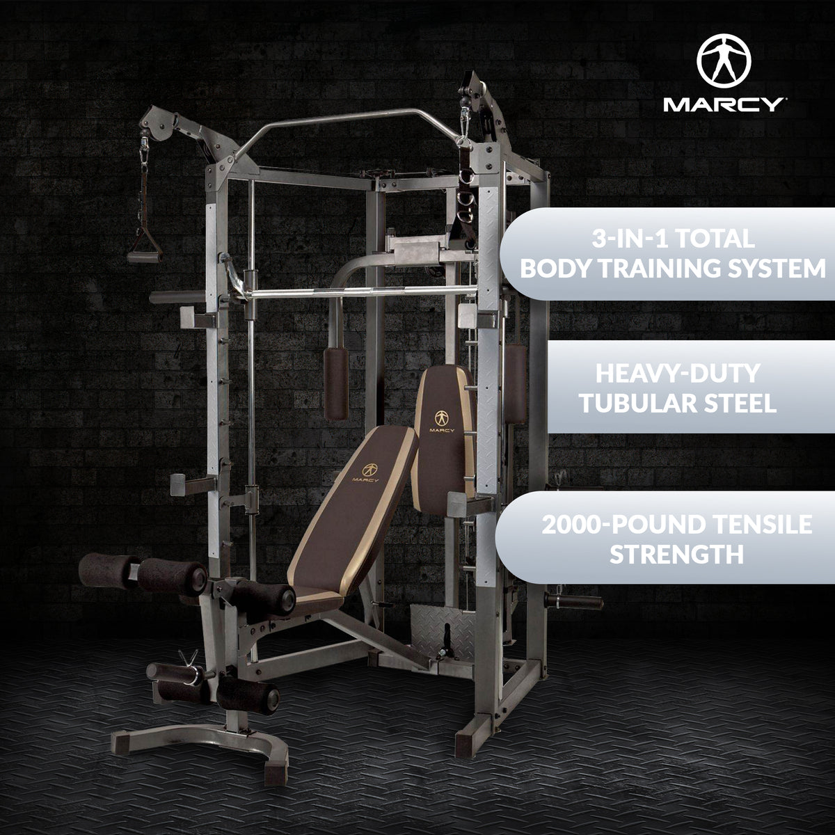 Marcy Combo Smith Heavy-Duty Total Body Strength Home Gym Machine (Open Box)