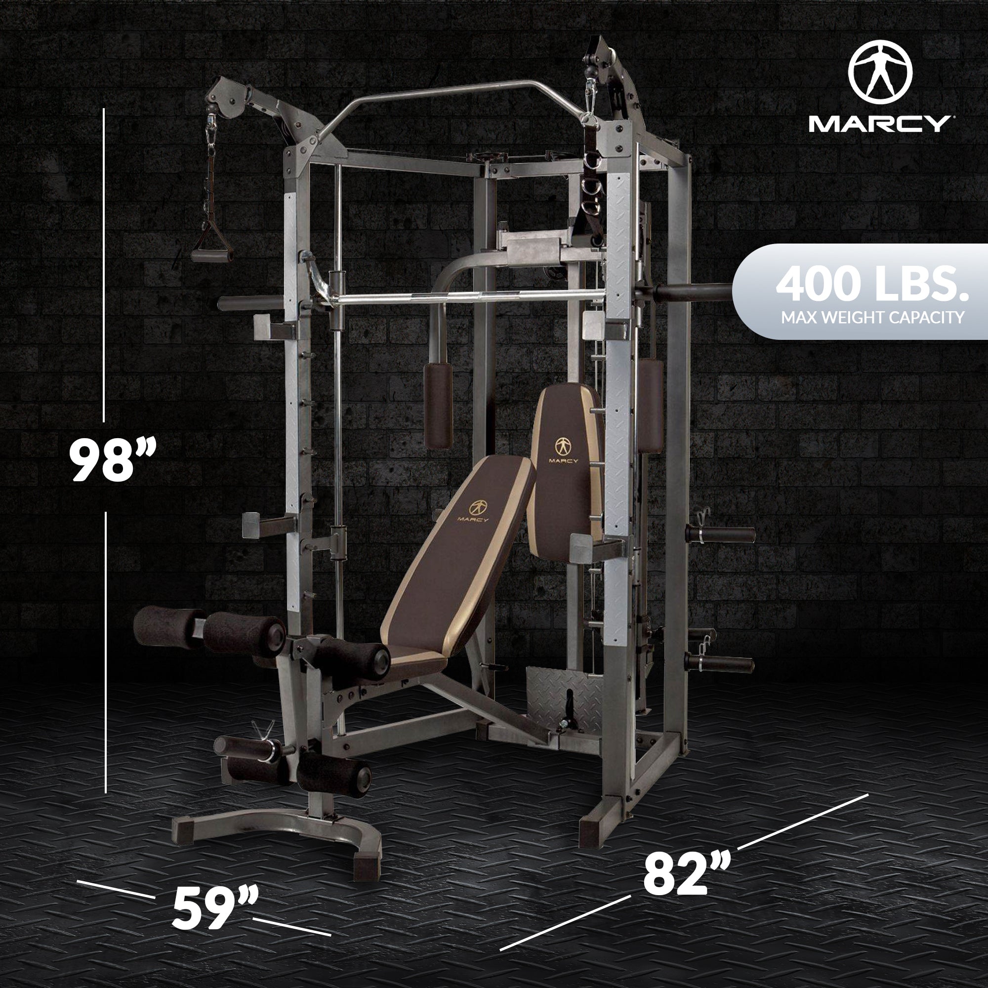Marcy Combo Smith Heavy-Duty Total Body Strength Home Gym Machine (Open Box)