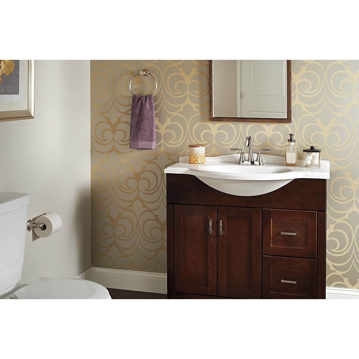 Delta Leland Bathroom Wall Towel Holder Ring Hardware, Stainless Steel(Open Box)