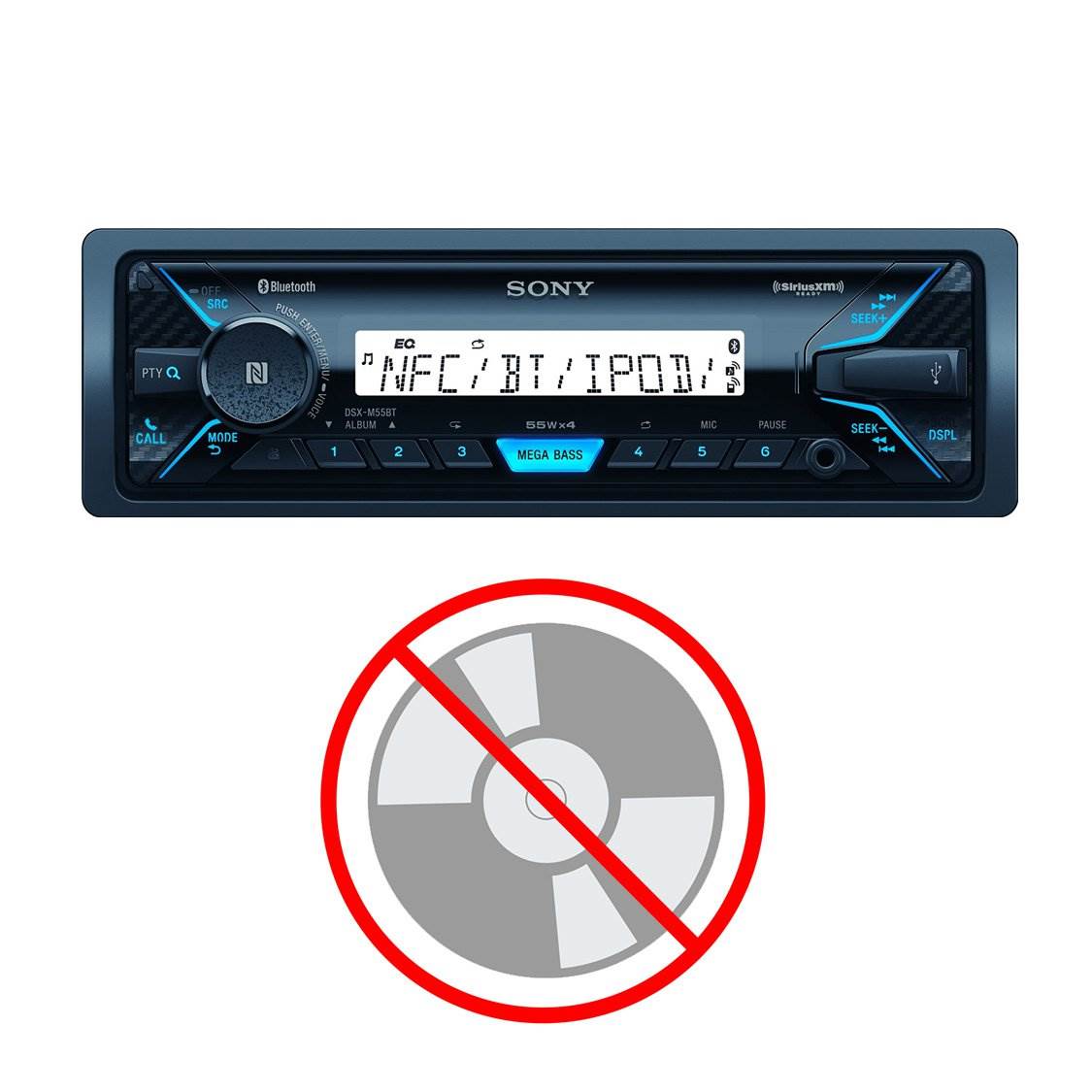Sony In-Dash Single DIN Marine Media Receiver with Bluetooth and USB (For Parts)