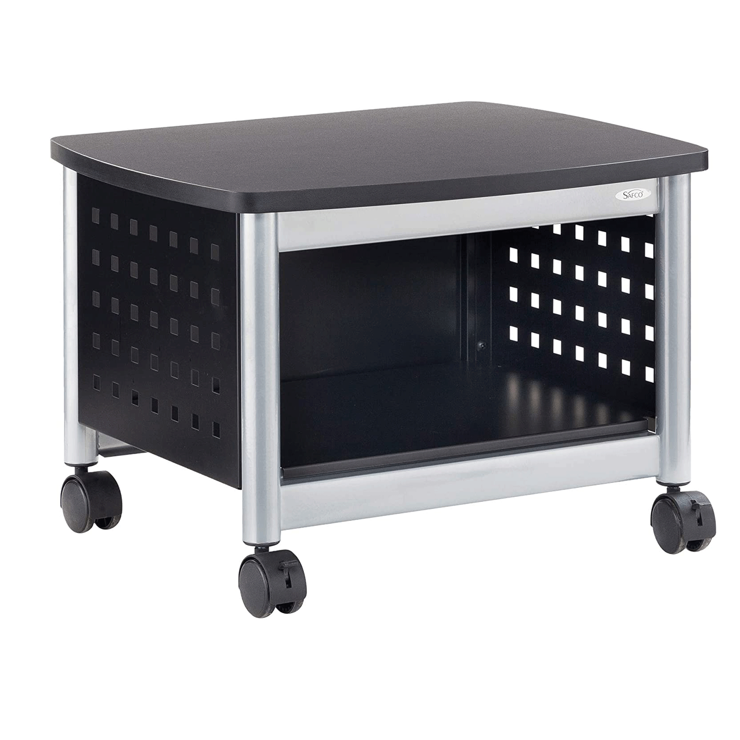 Safco Under Desk Scoot Swivel Wheel Mobile Printer and Machine Stand, Black - VMInnovations