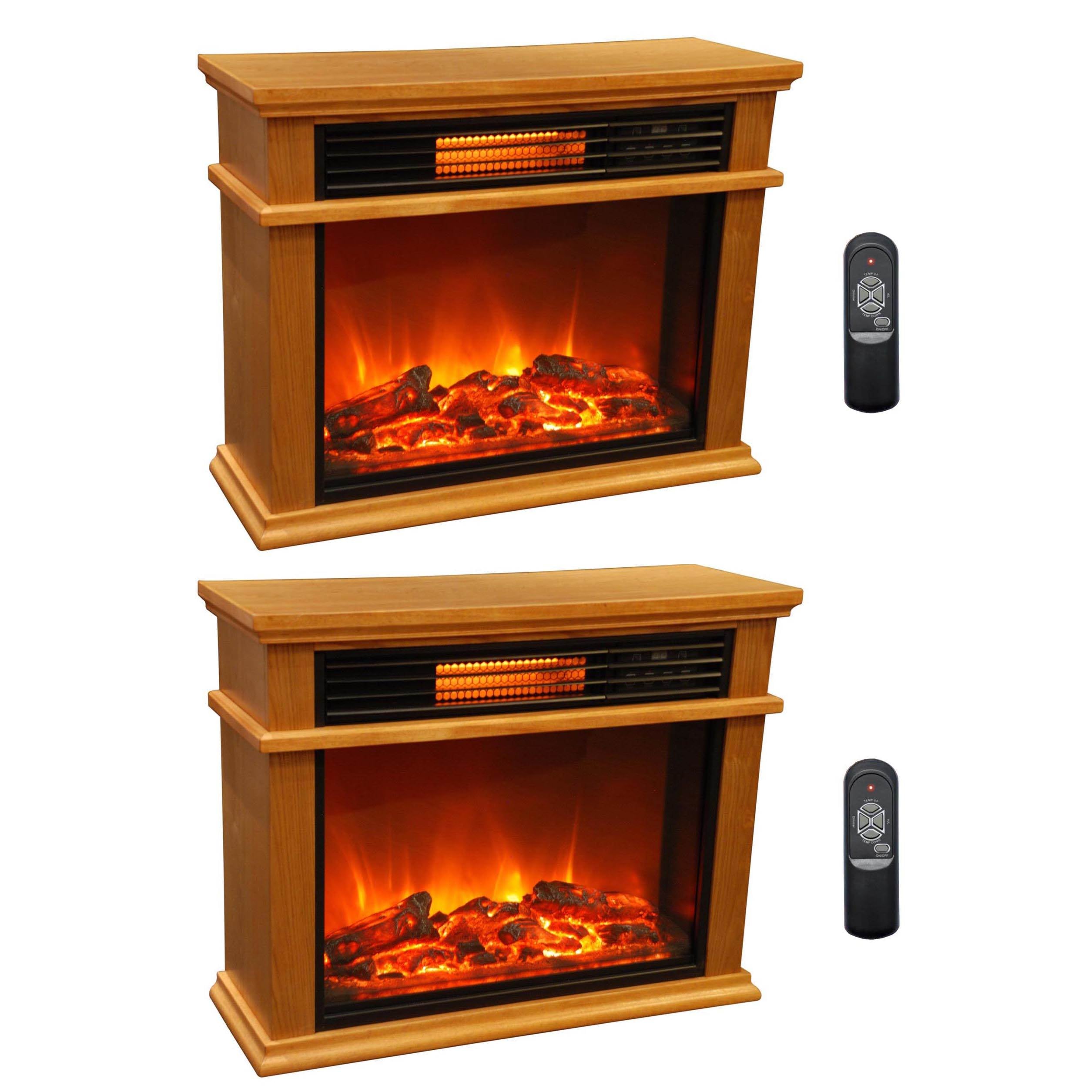 LifeSmart LifePro 3 Element Portable Electric Infrared Fireplace Heaters (Pair) - VMInnovations