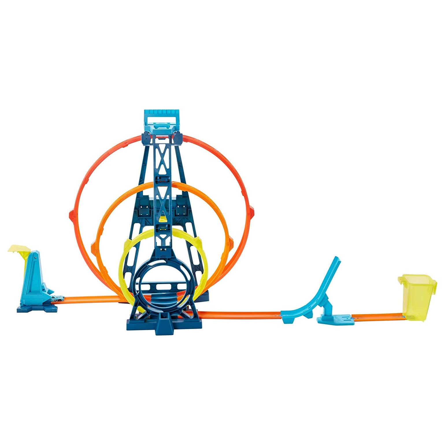 Hot Wheels Track Builder Unlimited Triple Loop Jump Stunt Kit with Vehicle(Used)