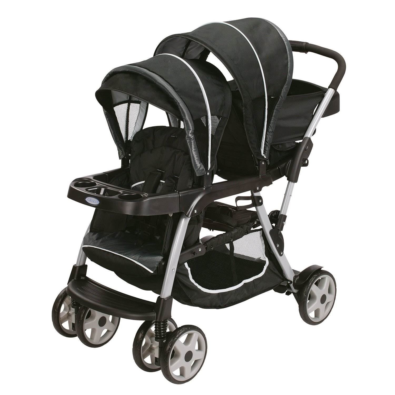 Graco Ready2Grow Dual Stroller & Two SnugRide Car Seat Travel System, Gotham