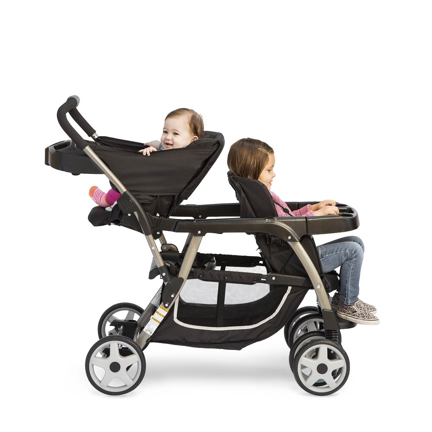 Graco Ready2Grow Dual Stroller & Two SnugRide Car Seat Travel System, Gotham