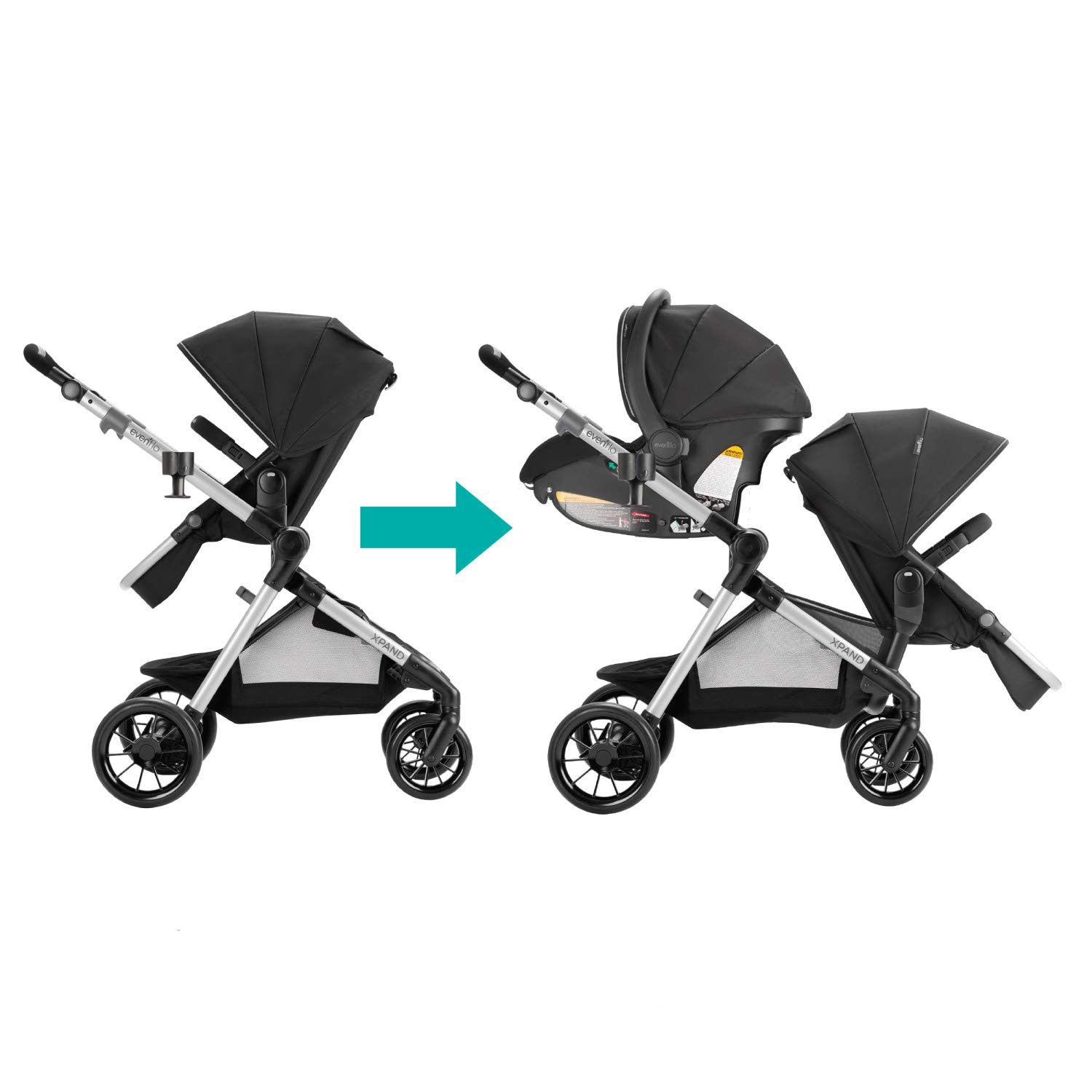 Evenflo Pivot Xpand Infant Toddler Baby Modular Stroller, Stallion (Used)