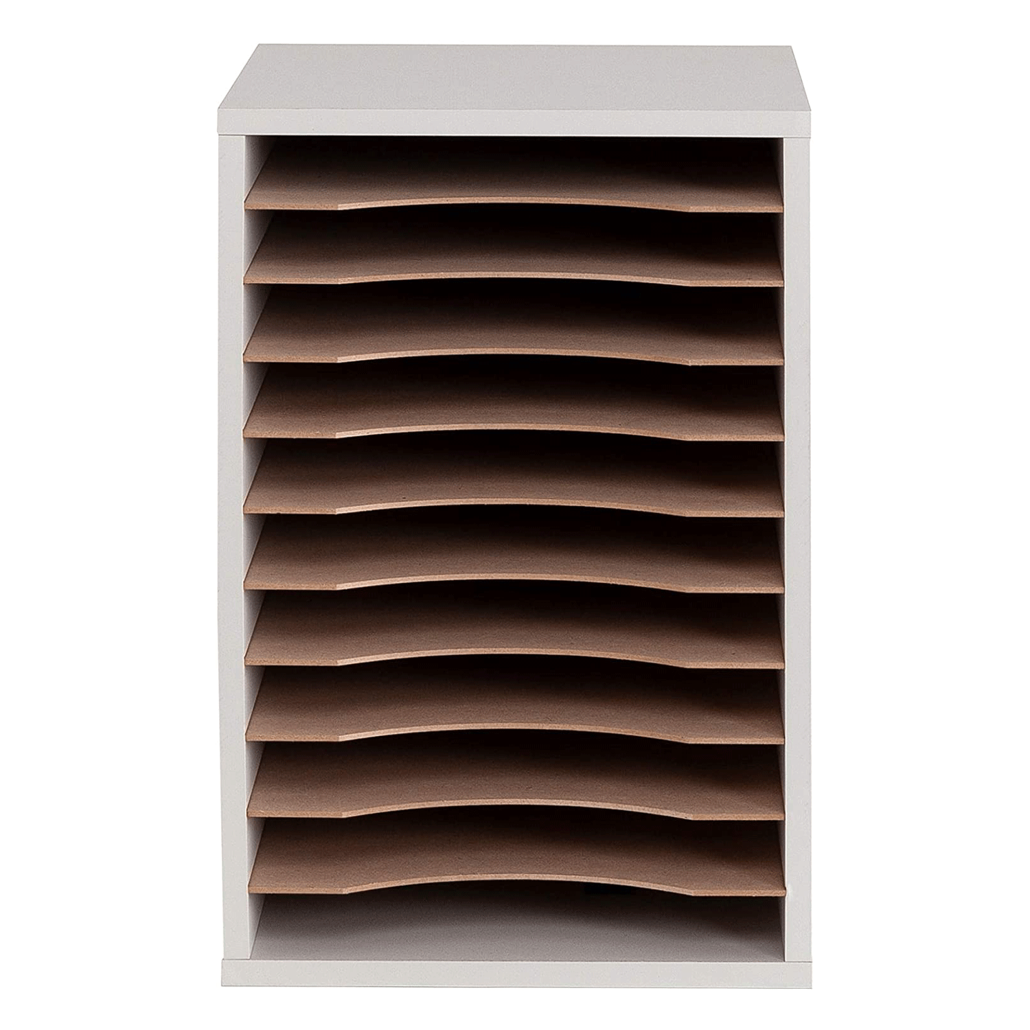 Safco Products Vertical Desktop Sorter with 11 Storage Folder Compartments, Gray
