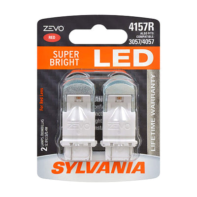 Sylvania Zevo 4157 Red LED Bright Interior Exterior Mini Light Bulb Set, 2 Pack